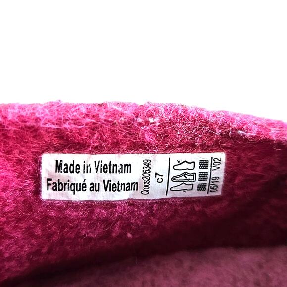 Crocs Toddler Felt Slip-On Shoes Pink Purple Comfort Casual Slippers Size 7 - Picture 8 of 8